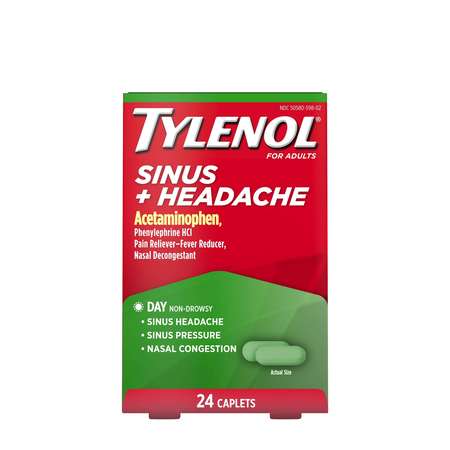 TYLENOL Tylenol Congestion & Pain Relief Caplets 24 Count, PK48 3027525
